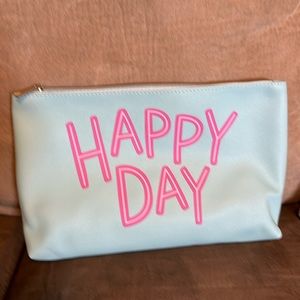 NWOT- “HAPPY DAY” Positivity Cosmetic Bag 12in x 7in